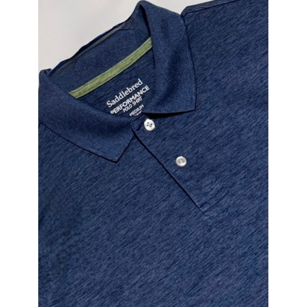 Saddlebred Performance Mens M Blue Polo Shirt Short Sleeve Excellent